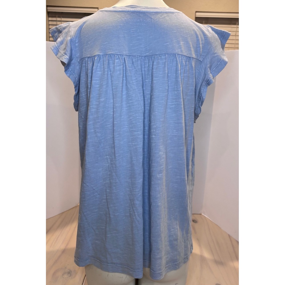 Lucky Brand Womens Blue Embroidered Cap Sleeve Cotton Top 7WP8333 SZ Large Boho - Picture 13 of 16